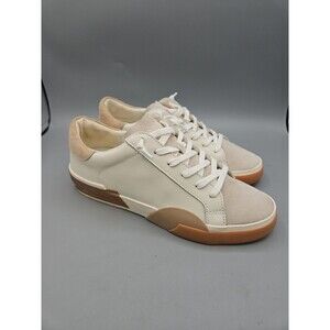 Dolce Vita Women's Zina Lace Up Sneakers White Tan Size 7.5